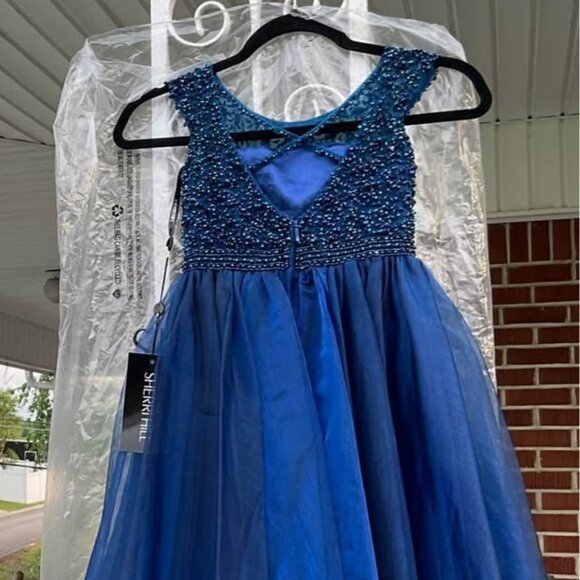 Sherri Hill navy pageant dress little girl size 5, new with tags - Picture 4 of 8